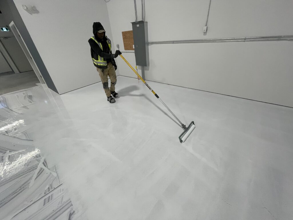 Epoxy floor coating commercial application Vancouver