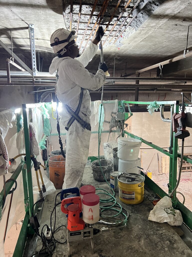 Epoxy floor coating installation commercial building Vancouver