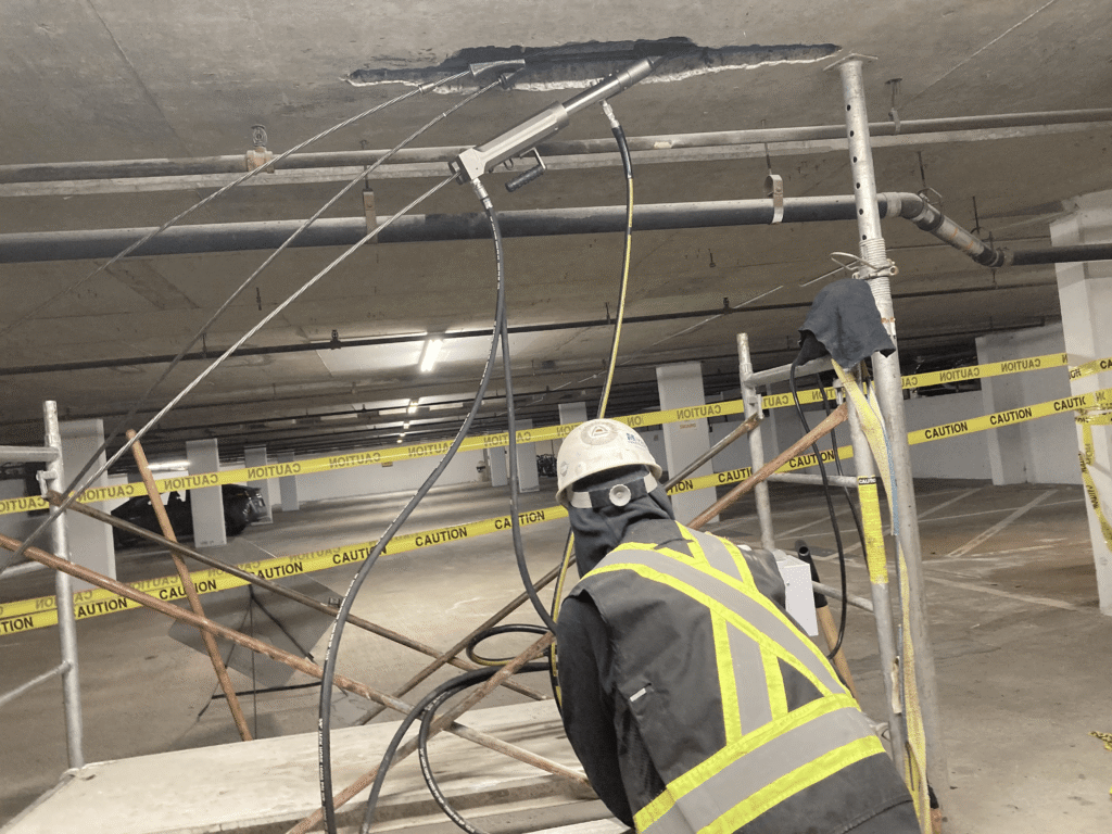 Concrete spalling repair on-site Vancouver