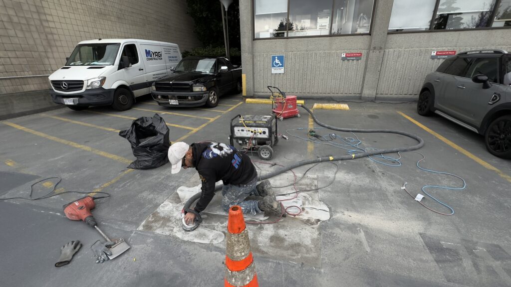 Epoxy floor coating installation commercial building Vancouver